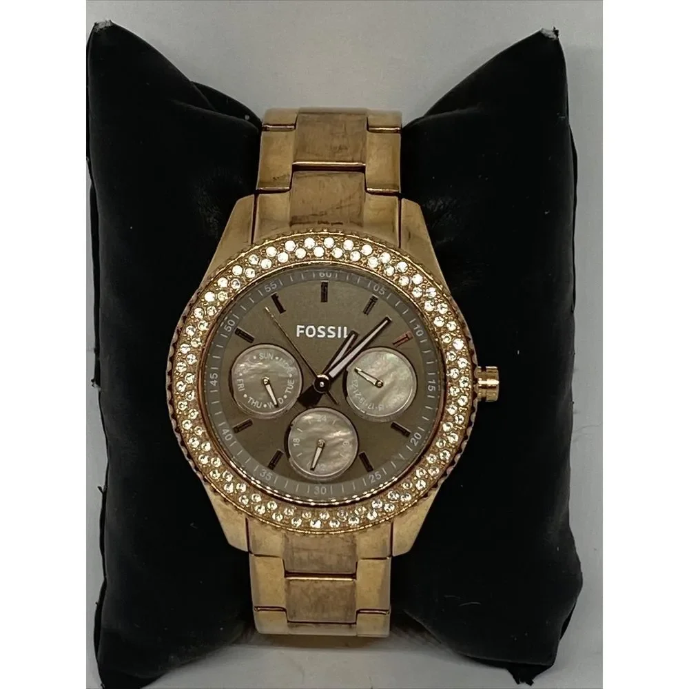 Fossil Stella ES3502 Womens Stainless Steel Analog Dial Quartz Wrist Watch WO177